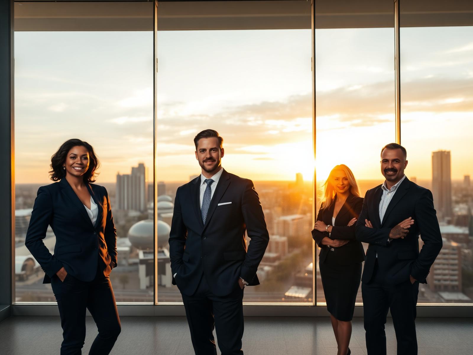 LA Insurance Advisors team in front of the Dallas skyline